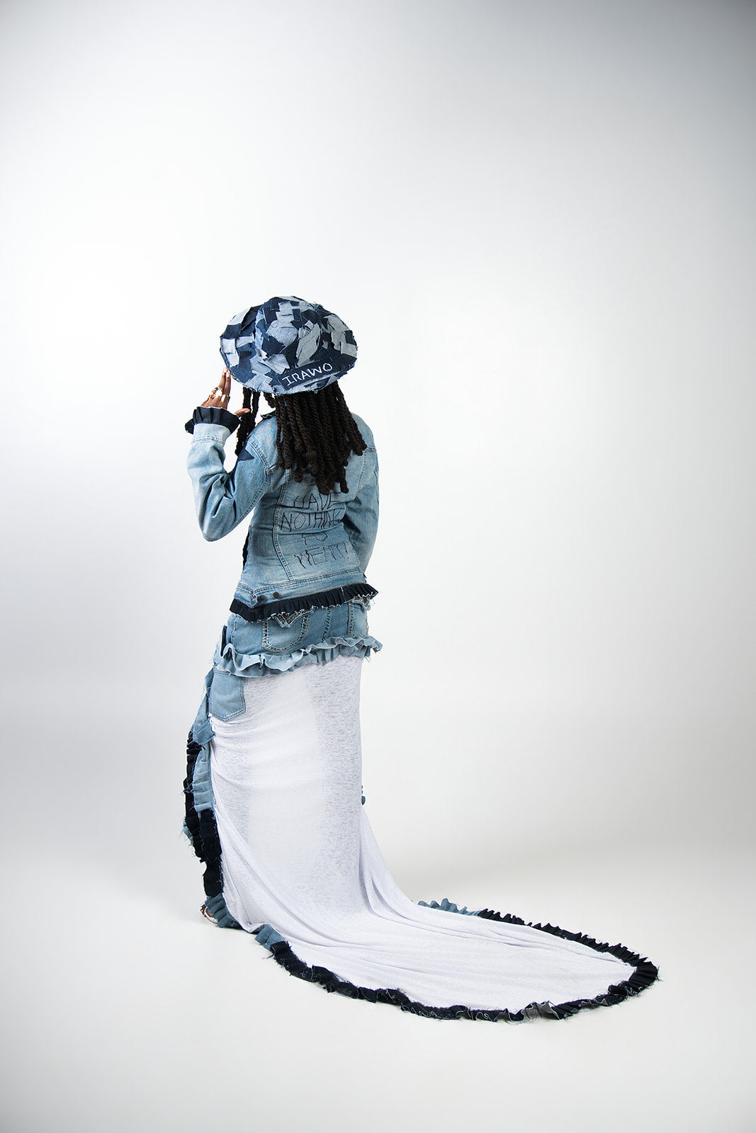 Denim Maxi "IRAWO" Skirt