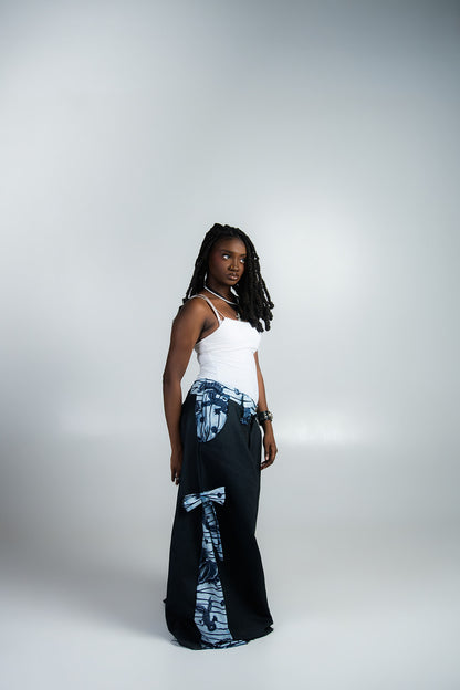 Denim "African print" jeans