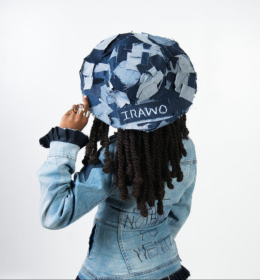 Denim "IRAWO" Patchwork Hat